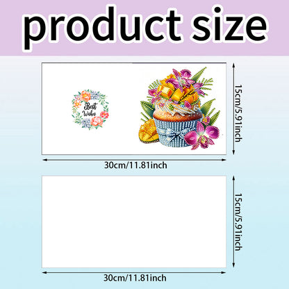 6PCS DIY Diamond Art Greeting Cards Drinks Pattern Congratulations Cards & Gifts