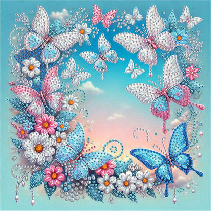 Butterfly Wreath - Special Shaped Drill Diamond Painting 30*30CM