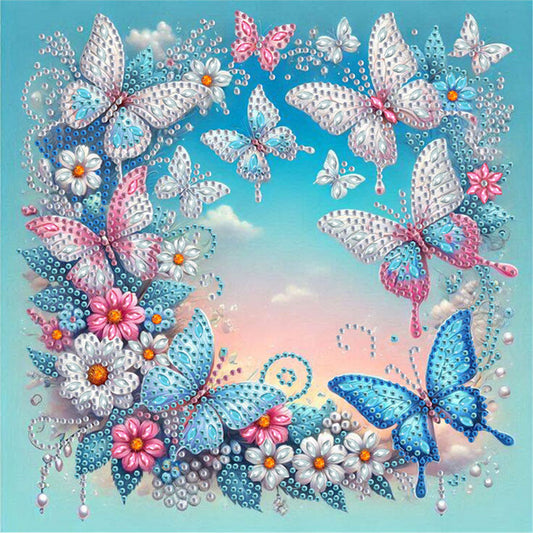 Butterfly Wreath - Special Shaped Drill Diamond Painting 30*30CM