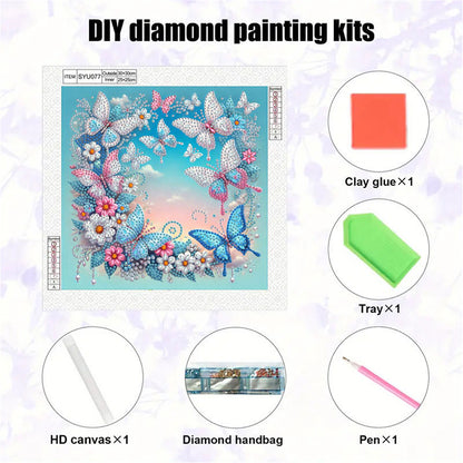 Butterfly Wreath - Special Shaped Drill Diamond Painting 30*30CM