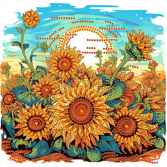 Blooming Sunflower - Special Shaped Drill Diamond Painting 30*30CM