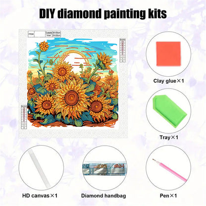 Blooming Sunflower - Special Shaped Drill Diamond Painting 30*30CM