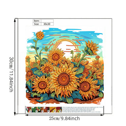 Blooming Sunflower - Special Shaped Drill Diamond Painting 30*30CM