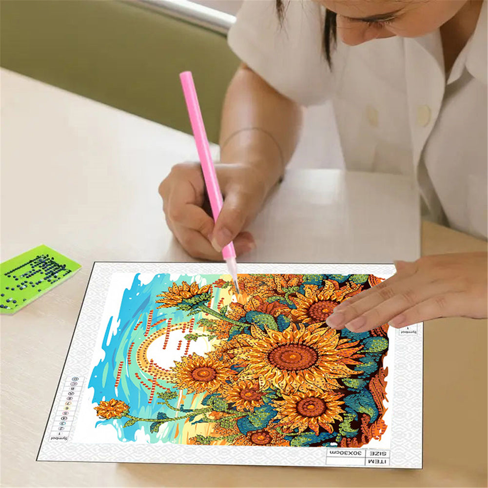 Blooming Sunflower - Special Shaped Drill Diamond Painting 30*30CM