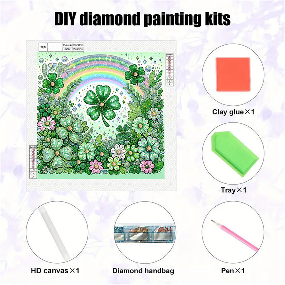 Blooming Clover - Special Shaped Drill Diamond Painting 30*30CM
