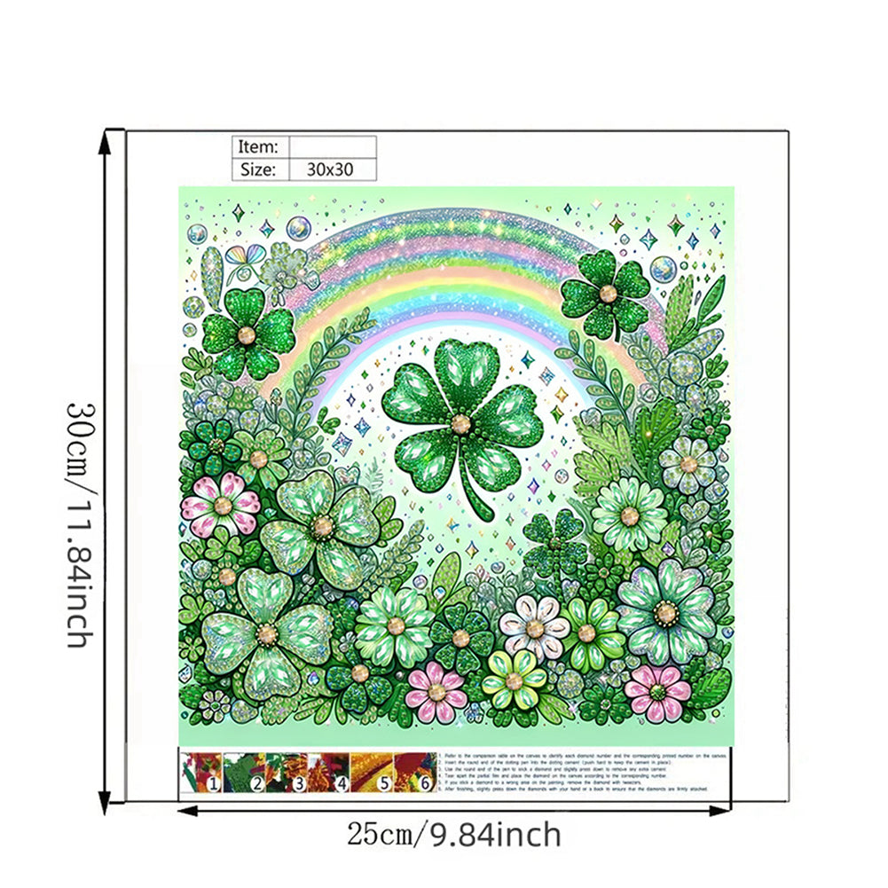 Blooming Clover - Special Shaped Drill Diamond Painting 30*30CM