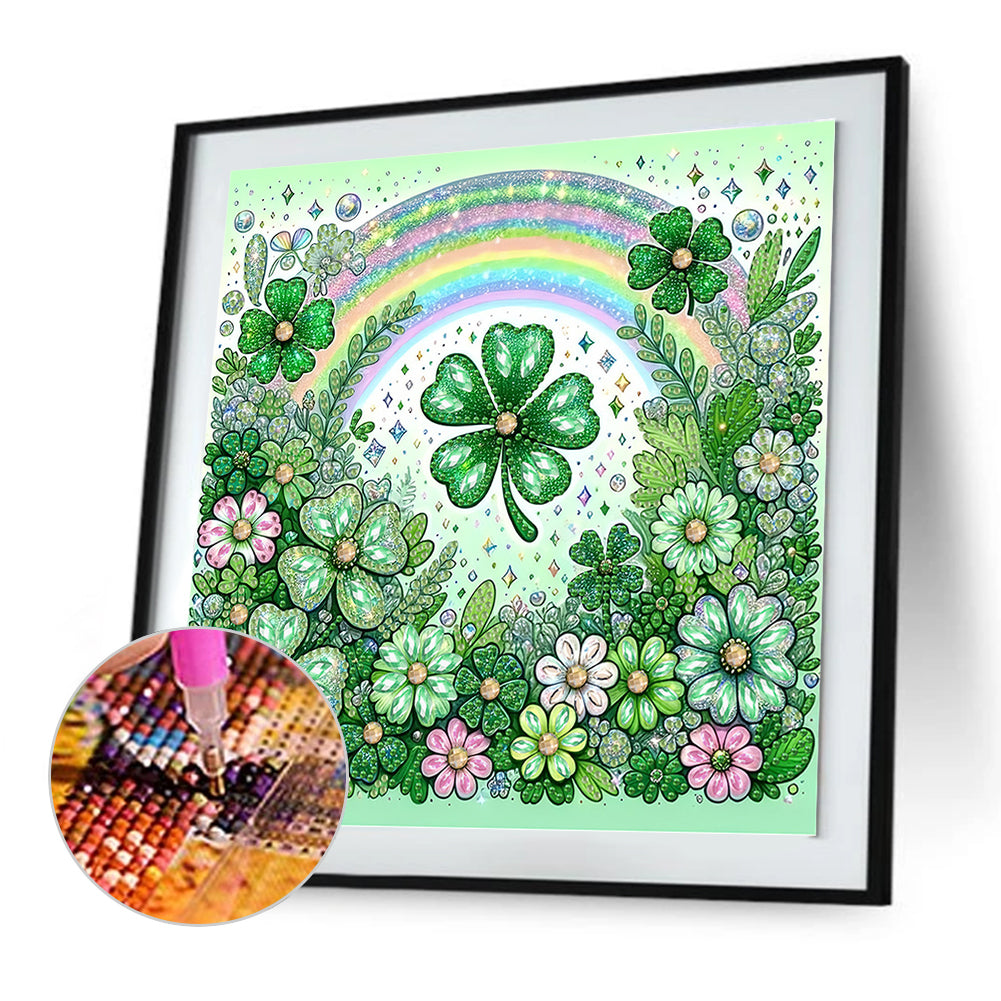 Blooming Clover - Special Shaped Drill Diamond Painting 30*30CM