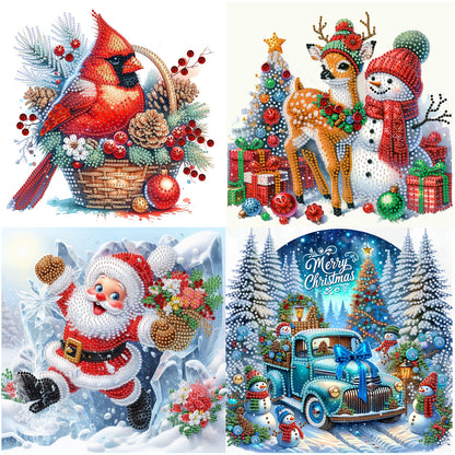 4 Pcs Christmas - Special Shaped Drill Diamond Painting 30*30CM