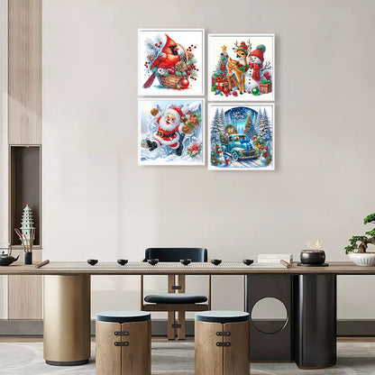 4 Pcs Christmas - Special Shaped Drill Diamond Painting 30*30CM