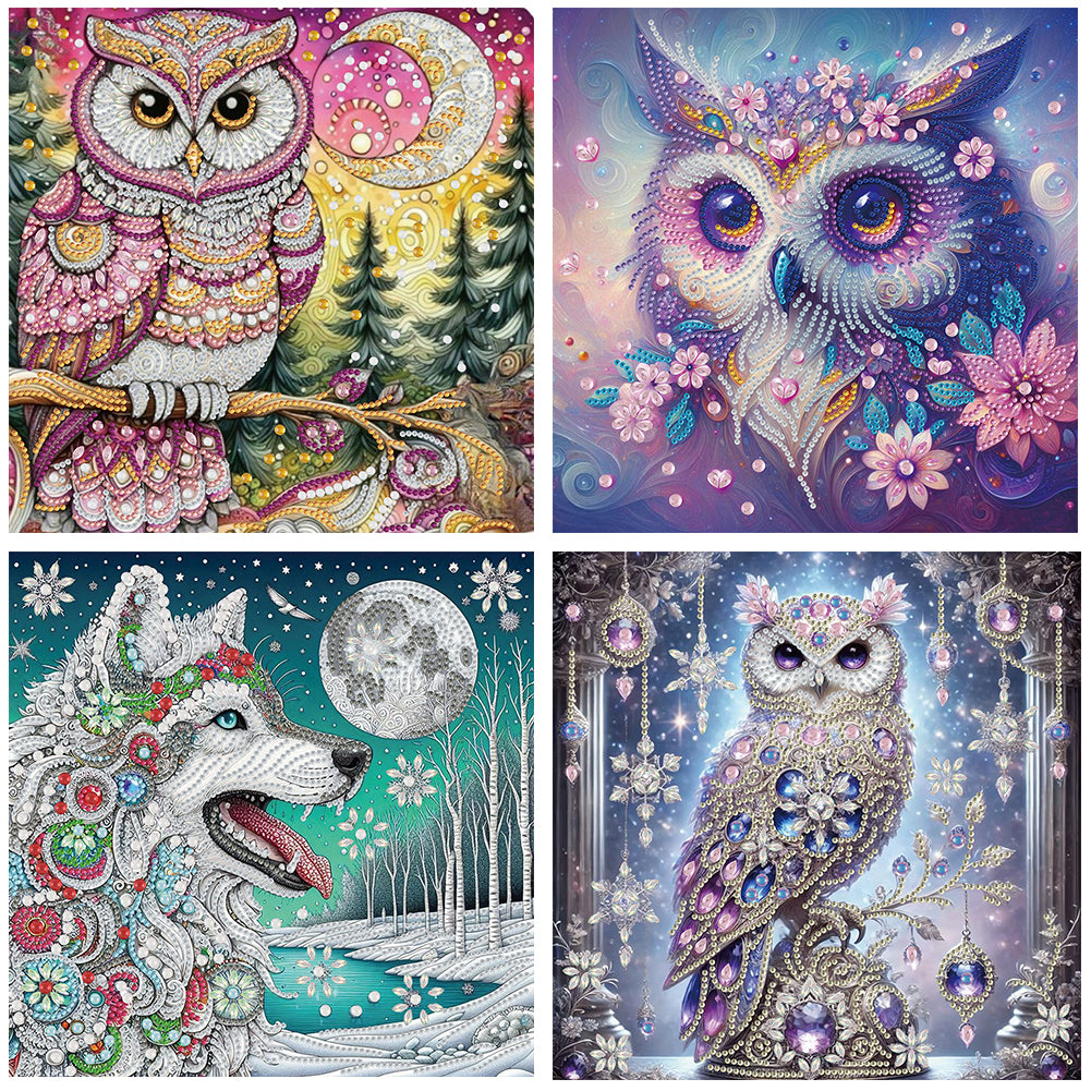 4 Pcs Animal - Special Shaped Drill Diamond Painting 30*30CM