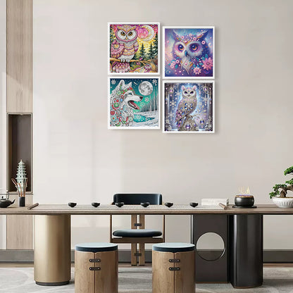 4 Pcs Animal - Special Shaped Drill Diamond Painting 30*30CM