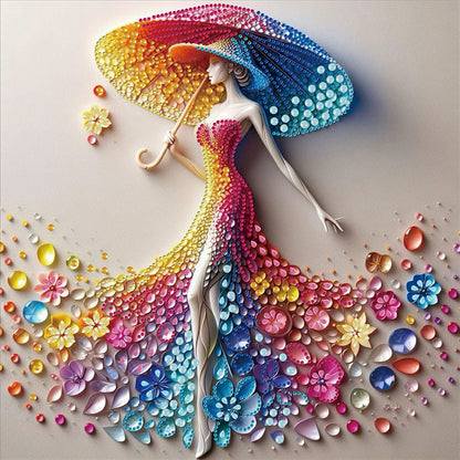 4 Pcs Girl - Special Shaped Drill Diamond Painting 40*40CM