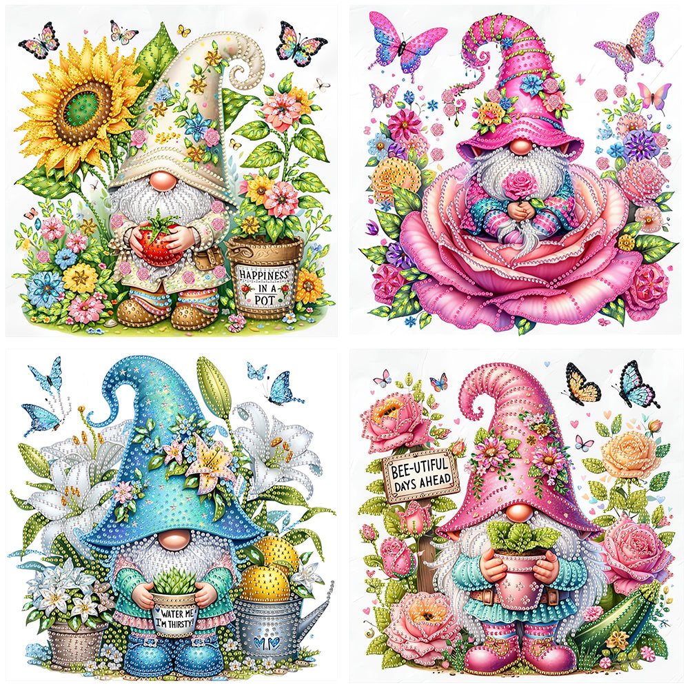 4 Pcs Gnome - Special Shaped Drill Diamond Painting 30*30CM