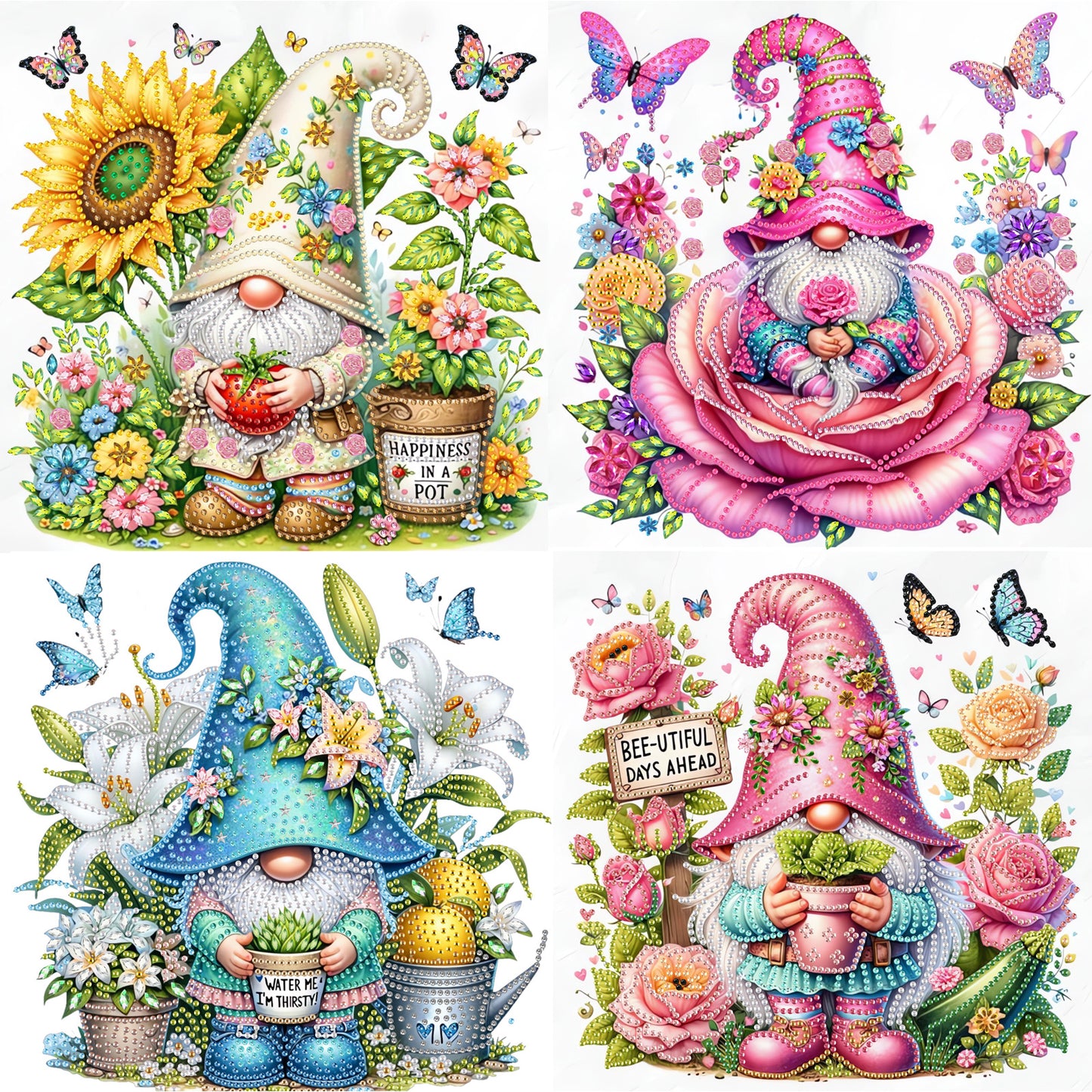4 Pcs Gnome - Special Shaped Drill Diamond Painting 30*30CM