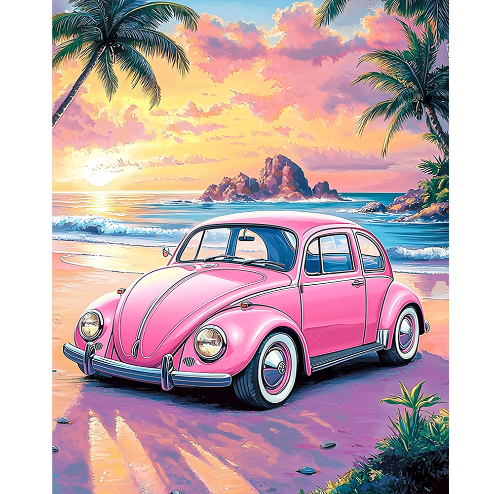 Beach Car - Full Round Drill Diamond Painting 40*50CM