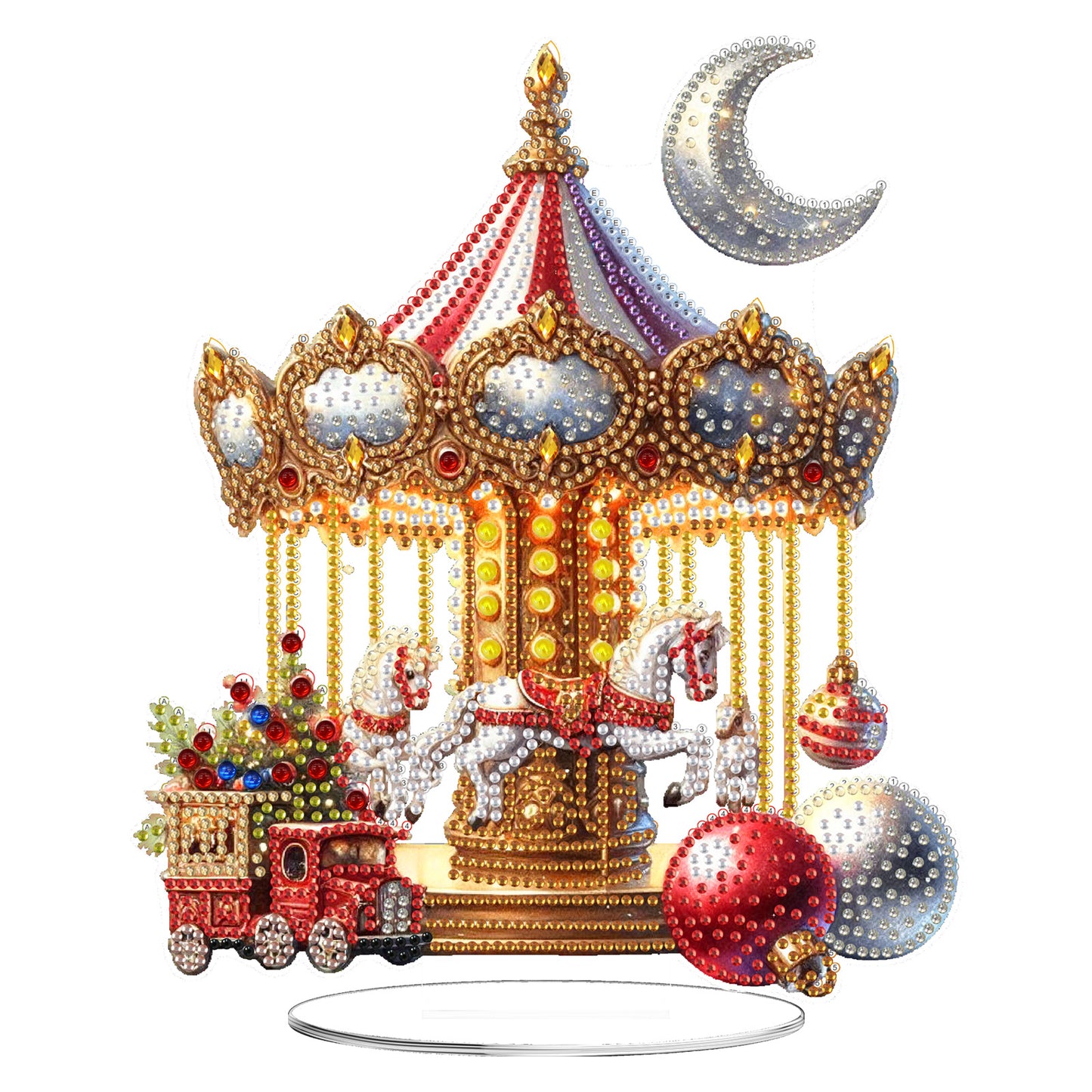 2D Flat Xmas DIY Desktop Diamond Art Kits Diamond Painting Desktop Ornaments Kit