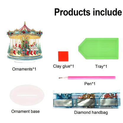 2D Flat Xmas DIY Desktop Diamond Art Kits Diamond Painting Desktop Ornaments Kit