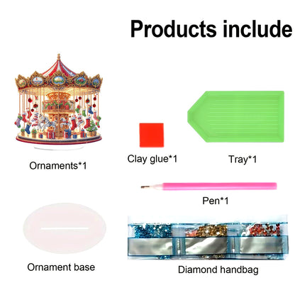 2D Flat Xmas DIY Desktop Diamond Art Kits Diamond Painting Desktop Ornaments Kit