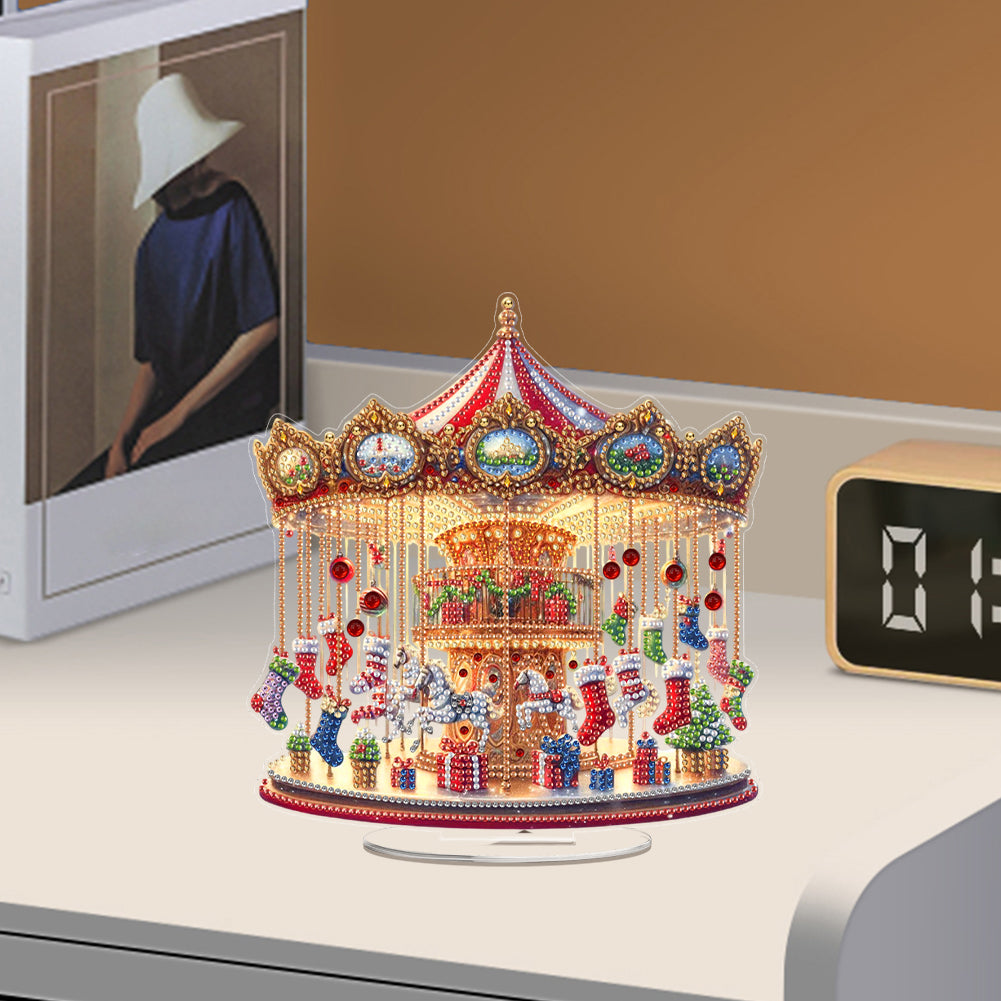 2D Flat Xmas DIY Desktop Diamond Art Kits Diamond Painting Desktop Ornaments Kit