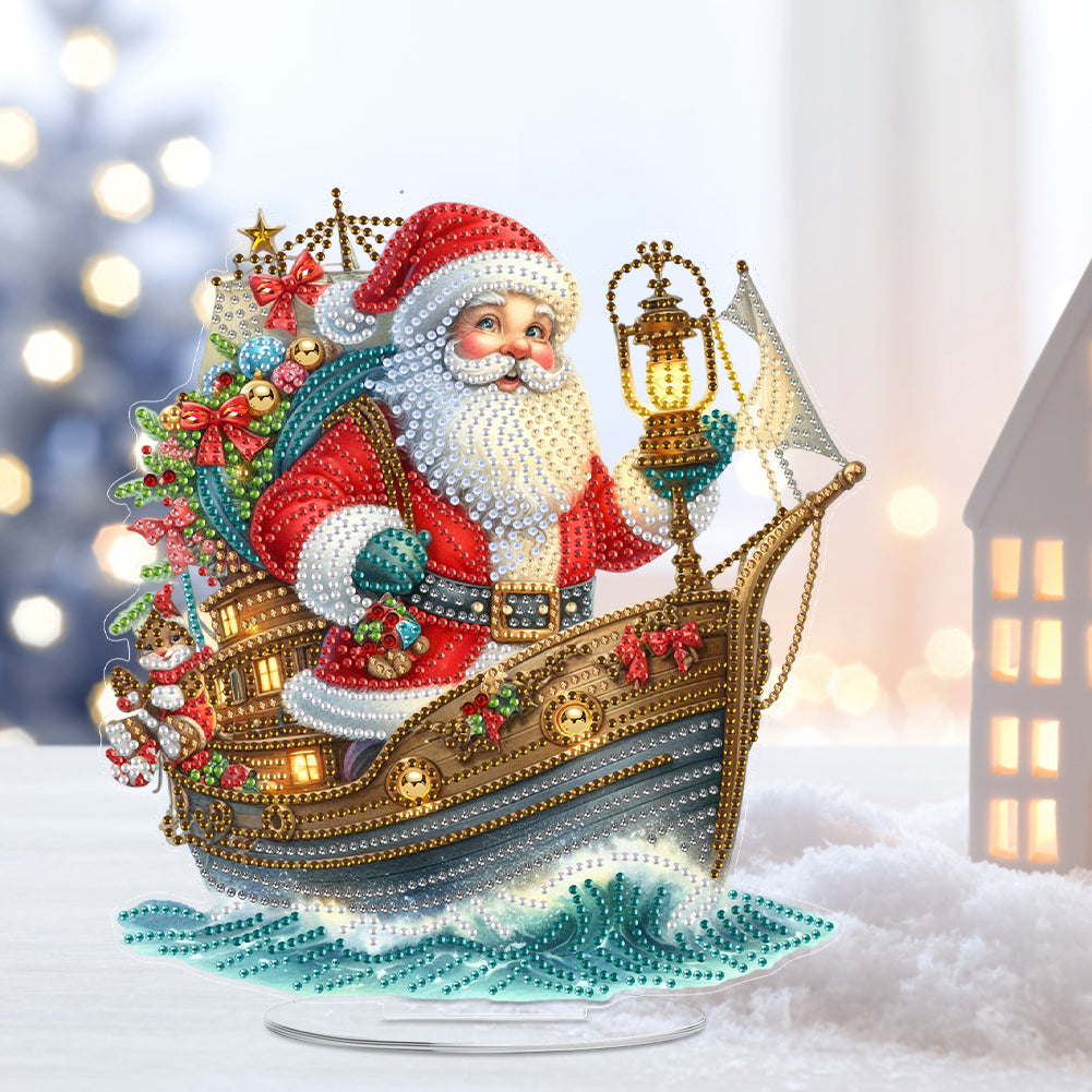 2D Flat Xmas DIY Desktop Diamond Art Kits Diamond Painting Desktop Ornaments Kit