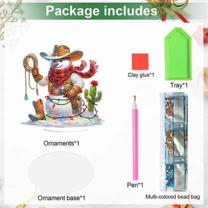 2D Flat Xmas DIY Desktop Diamond Art Kits Diamond Painting Desktop Ornaments Kit