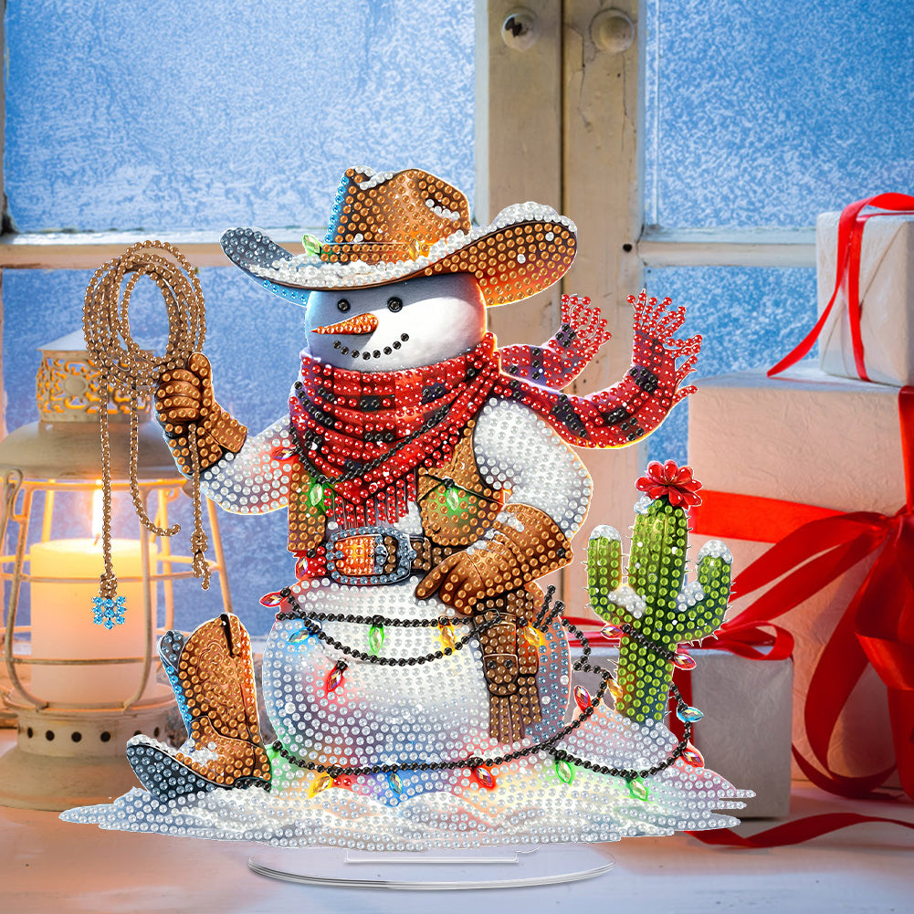 2D Flat Xmas DIY Desktop Diamond Art Kits Diamond Painting Desktop Ornaments Kit