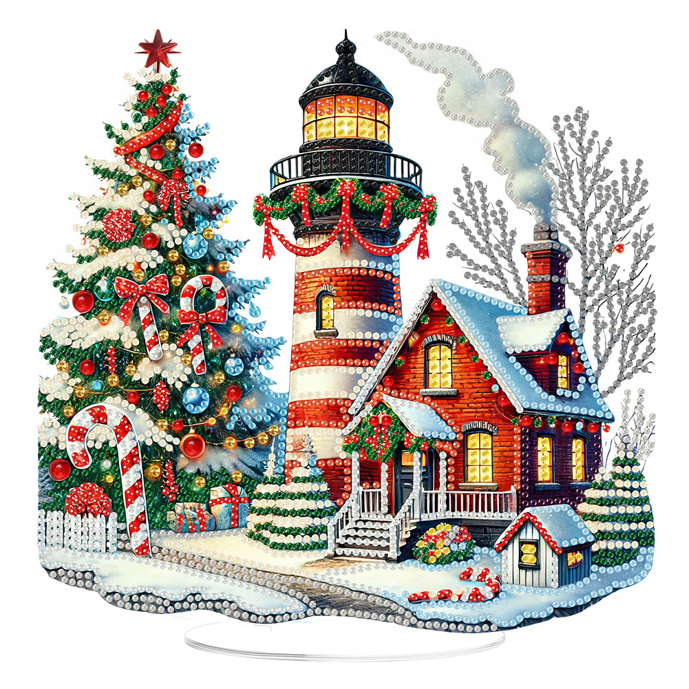 2D Flat Xmas DIY Desktop Diamond Art Kits Diamond Painting Desktop Ornaments Kit