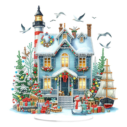 2D Flat Xmas DIY Desktop Diamond Art Kits Diamond Painting Desktop Ornaments Kit