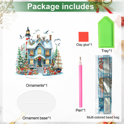 2D Flat Xmas DIY Desktop Diamond Art Kits Diamond Painting Desktop Ornaments Kit