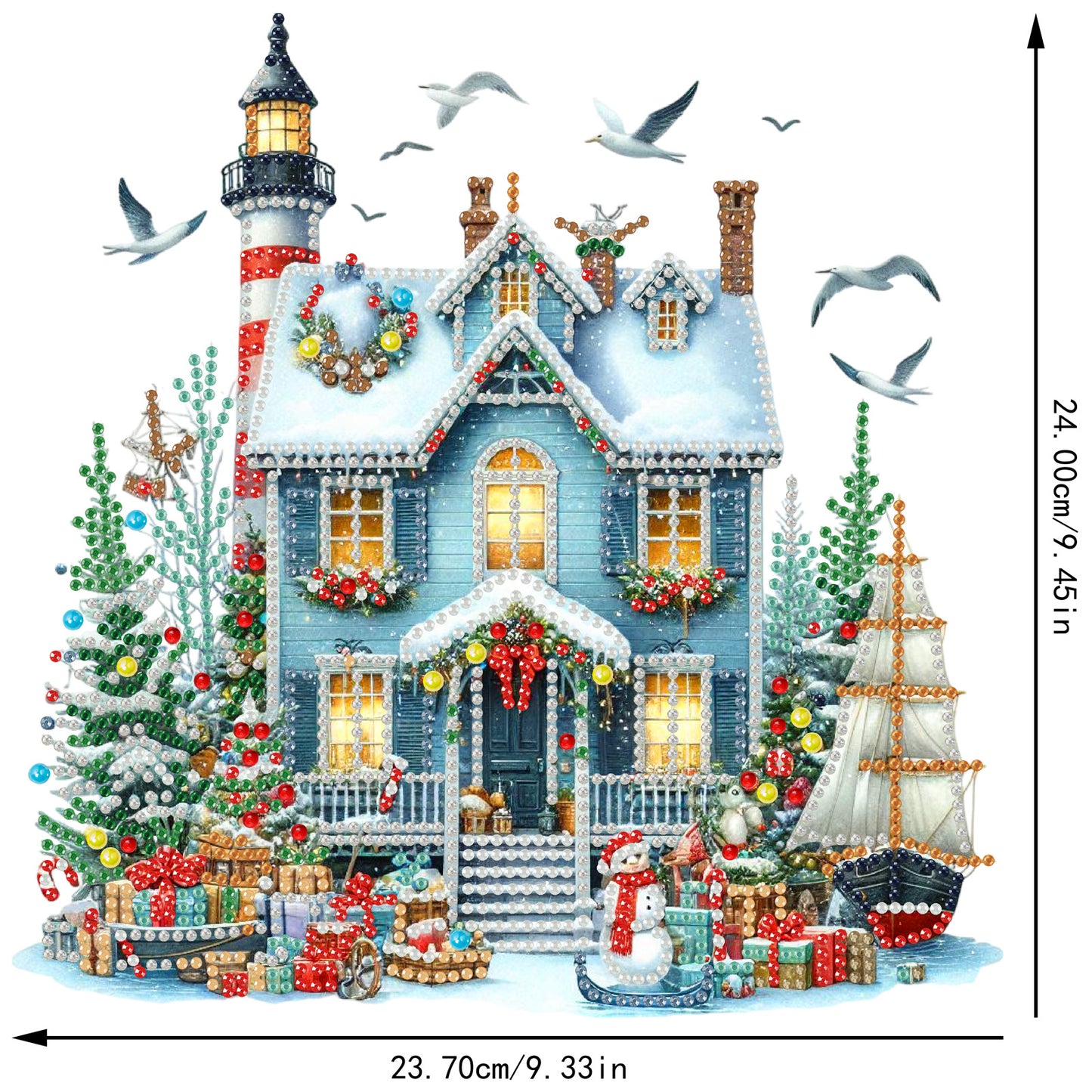 2D Flat Xmas DIY Desktop Diamond Art Kits Diamond Painting Desktop Ornaments Kit