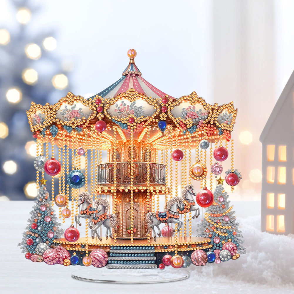 2D Flat Xmas DIY Desktop Diamond Art Kits Diamond Painting Desktop Ornaments Kit