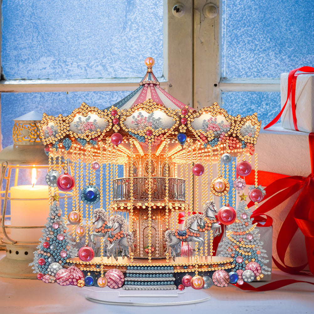 2D Flat Xmas DIY Desktop Diamond Art Kits Diamond Painting Desktop Ornaments Kit