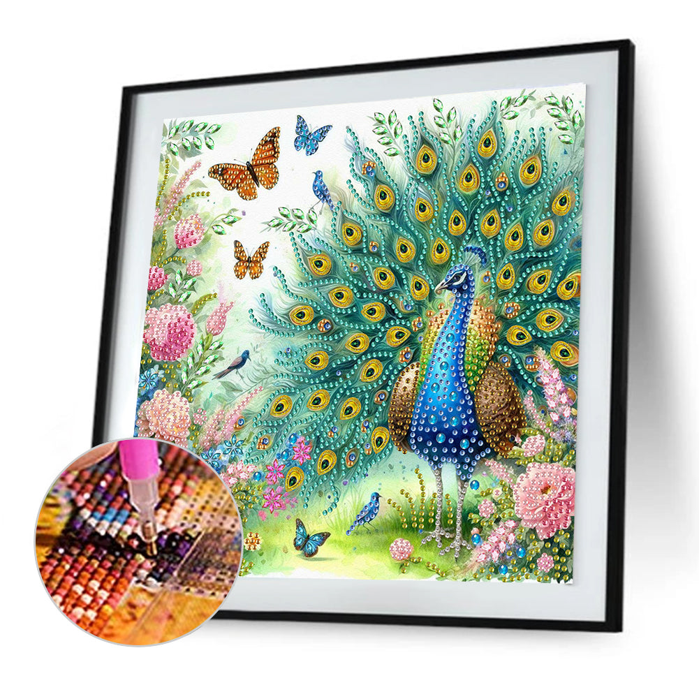 Peacock - Special Shaped Drill Diamond Painting 30*30CM