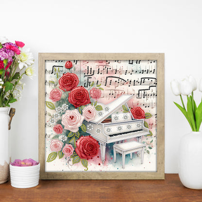 Piano And Rose - Special Shaped Drill Diamond Painting 30*30CM