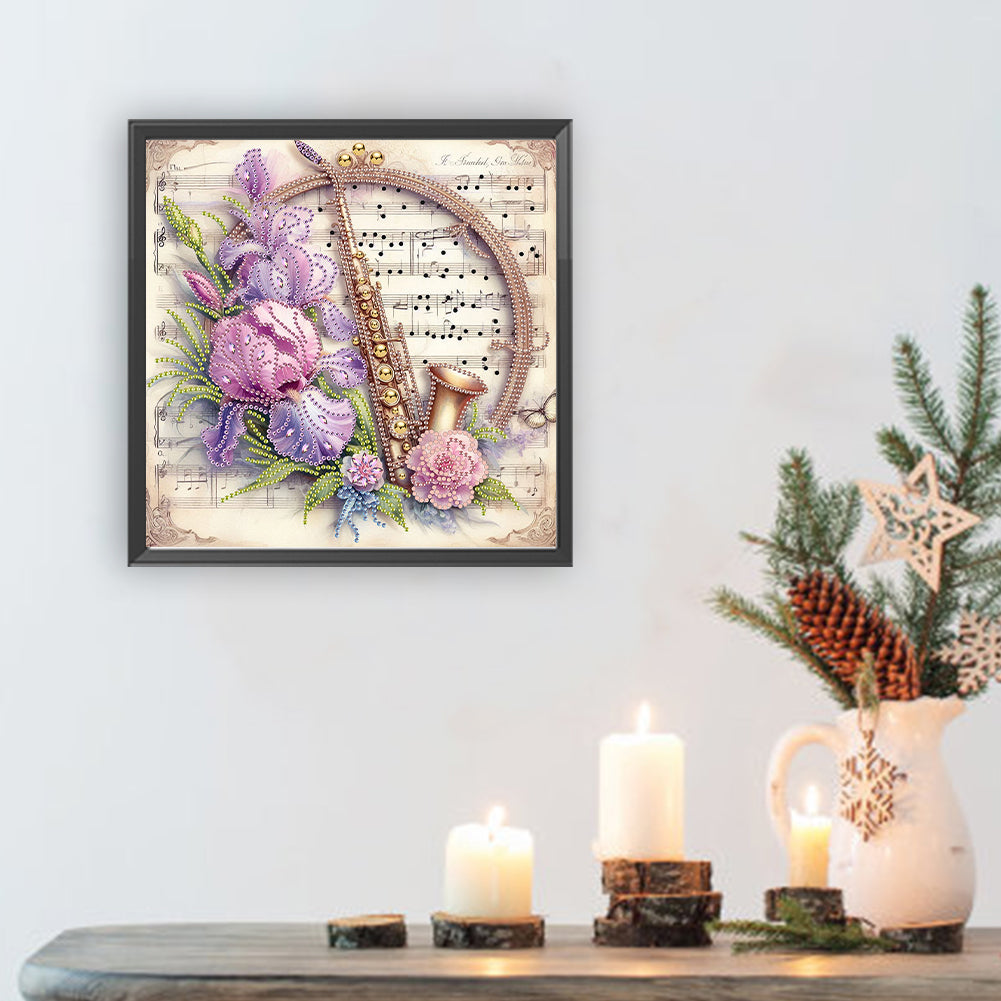 Saxophone And Warbler - Special Shaped Drill Diamond Painting 30*30CM