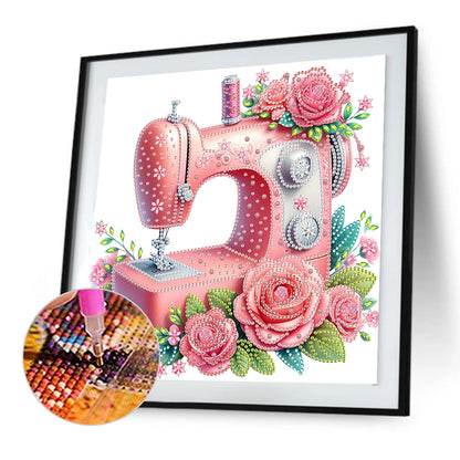 Pink Sewing Machine - Special Shaped Drill Diamond Painting 30*30CM
