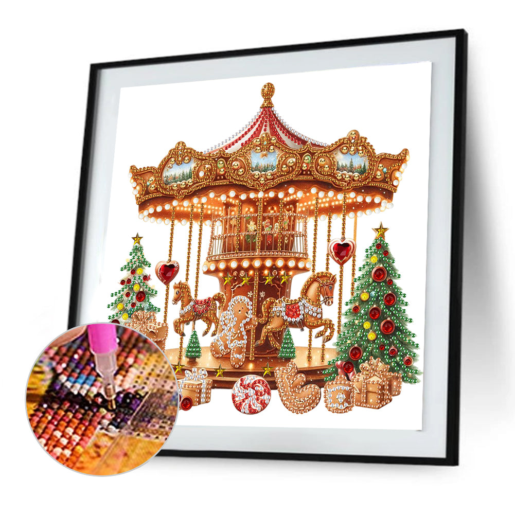 Gingerbread Man Carousel - Special Shaped Drill Diamond Painting 30*30CM