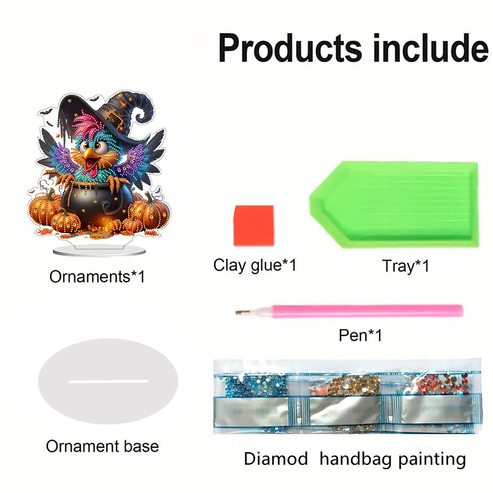 2D Flat DIY Diamond Painting Desktop Ornaments Kit for Home Office Desktop Decor