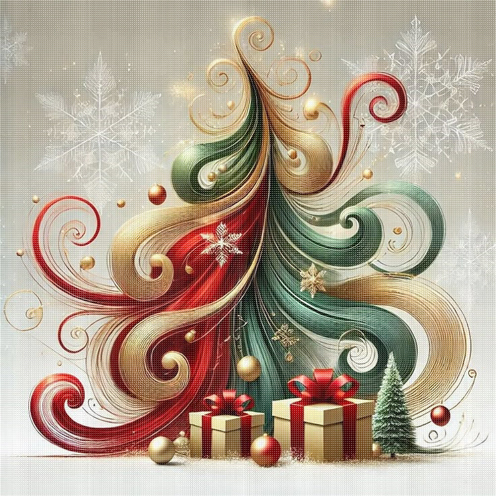 Christmas Tree - 11CT Stamped Cross Stitch 40*40CM