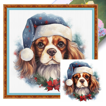 Christmas Puppy - 11CT Stamped Cross Stitch 40*40CM