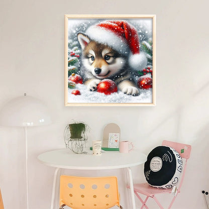 Christmas Puppy - 11CT Stamped Cross Stitch 40*40CM