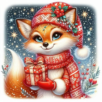 Christmas Fox - 11CT Stamped Cross Stitch 40*40CM
