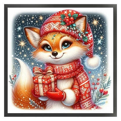 Christmas Fox - 11CT Stamped Cross Stitch 40*40CM