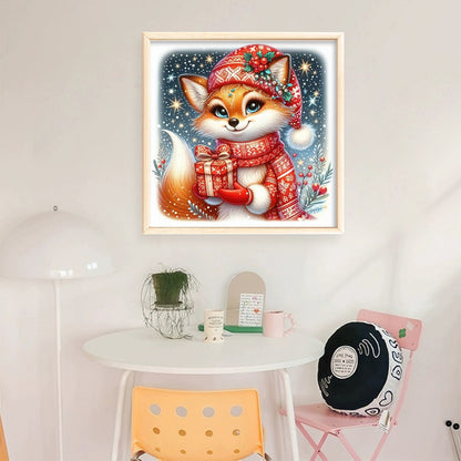 Christmas Fox - 11CT Stamped Cross Stitch 40*40CM