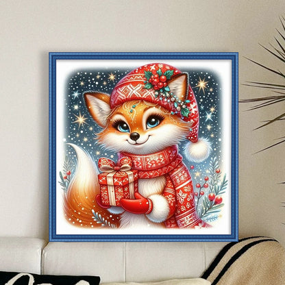 Christmas Fox - 11CT Stamped Cross Stitch 40*40CM