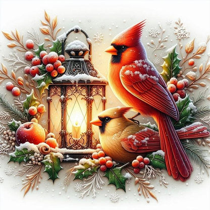 Christmas Cardinal And Lights - 11CT Stamped Cross Stitch 45*45CM