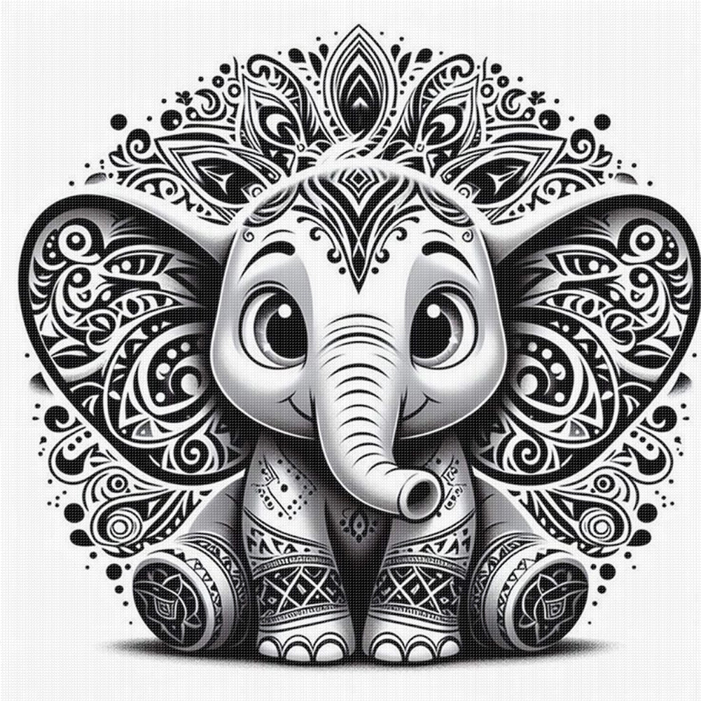 Silhouette Dumbo - 11CT Stamped Cross Stitch 40*40CM