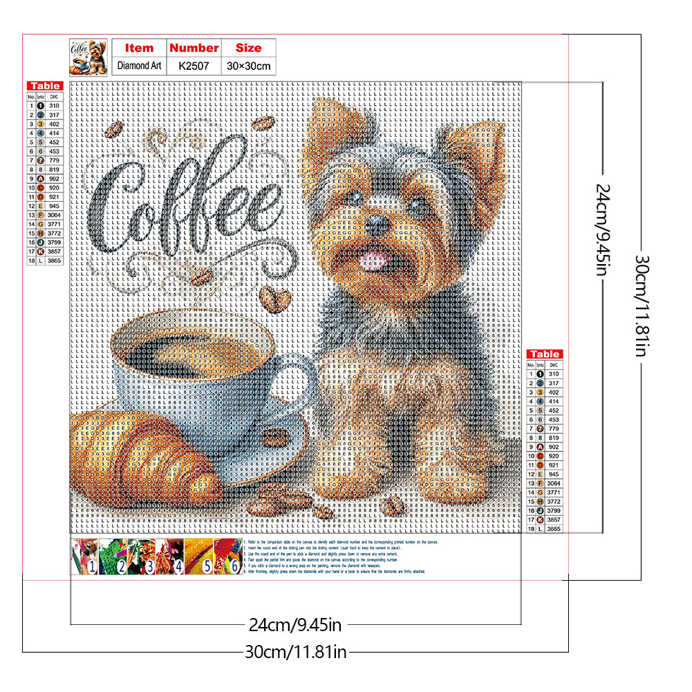 Coffee Kitten - Full Round Drill Diamond Painting 30*30CM