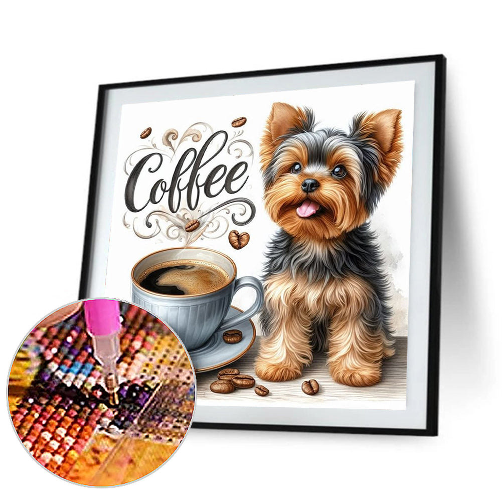 Coffee Kitten - Full Round Drill Diamond Painting 30*30CM