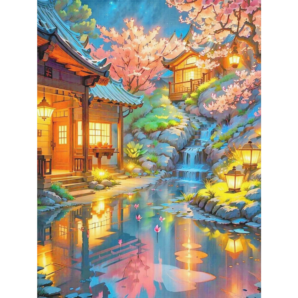 Night Scene - 11CT Stamped Cross Stitch 40*53CM